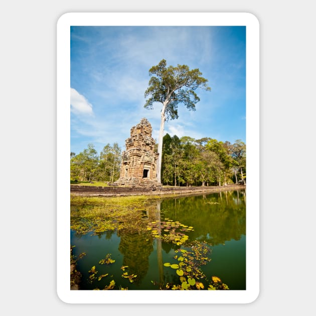 Angkor Wat temple, Cambodia Sticker by Lieyim